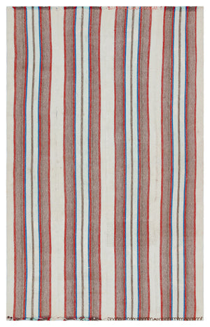 Striped Over Dyed Kilim Rug 4'8'' x 7'5'' ft 141 x 227 cm