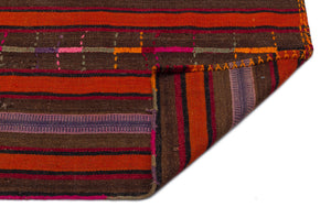 Striped Over Dyed Kilim Rug 5'7'' x 7'1'' ft 170 x 216 cm