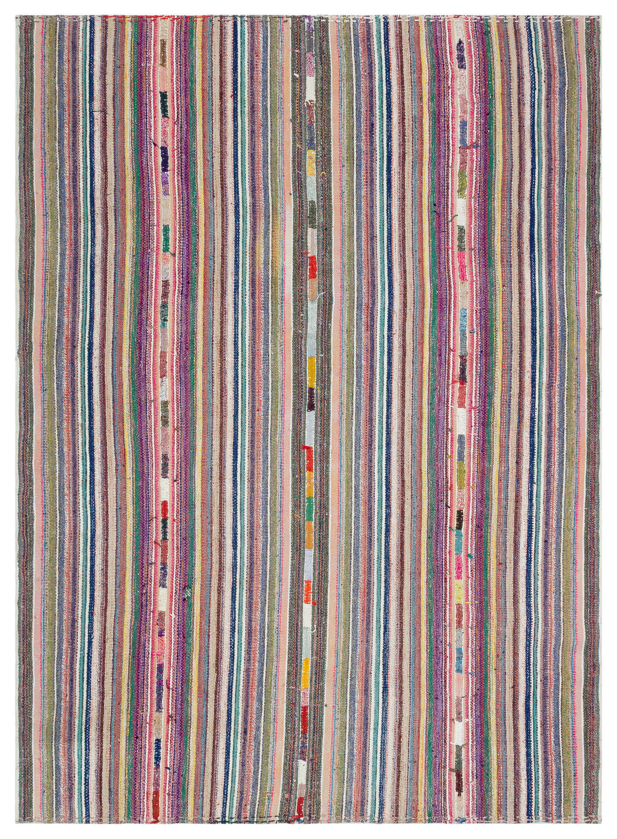 Striped Over Dyed Kilim Rug 5&#39;11&#39;&#39; x 8&#39;3&#39;&#39; ft 180 x 251 cm