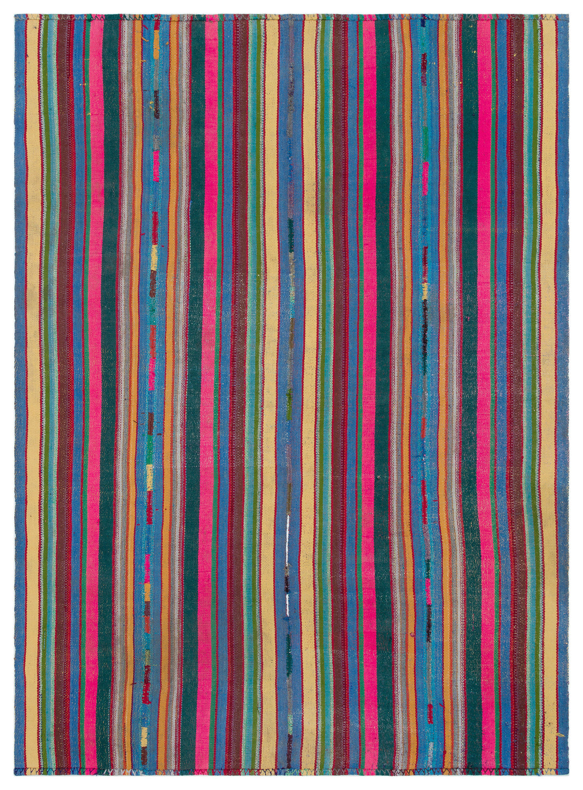 Striped Over Dyed Kilim Rug 5&#39;10&#39;&#39; x 8&#39;4&#39;&#39; ft 179 x 254 cm
