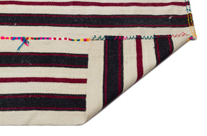 Striped Over Dyed Kilim Rug 4'11'' x 10'1'' ft 150 x 307 cm