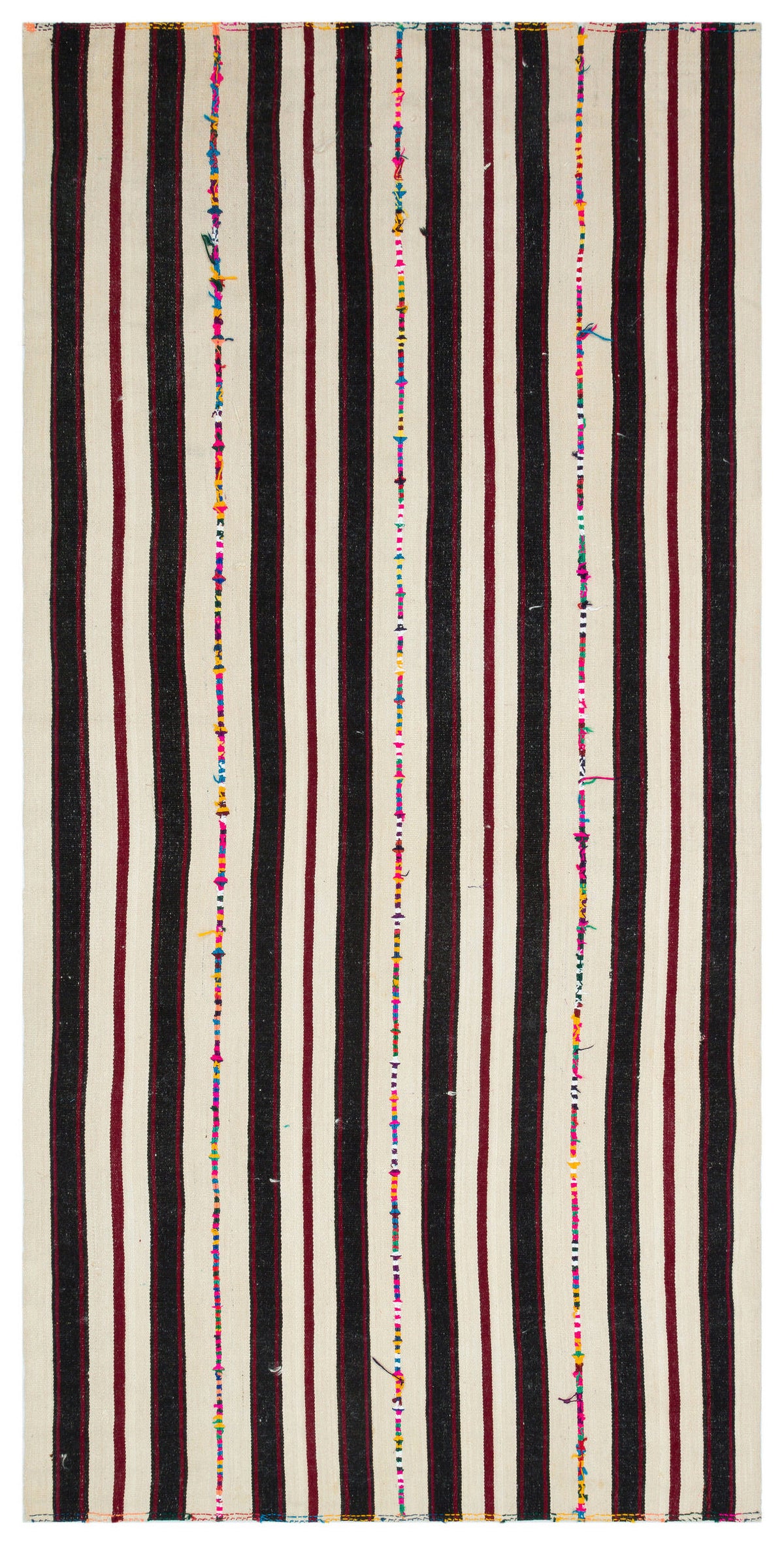 Striped Over Dyed Kilim Rug 4&#39;11&#39;&#39; x 10&#39;1&#39;&#39; ft 150 x 307 cm