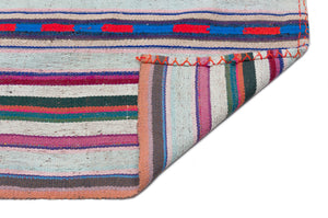 Striped Over Dyed Kilim Rug 5'8'' x 9'9'' ft 173 x 296 cm