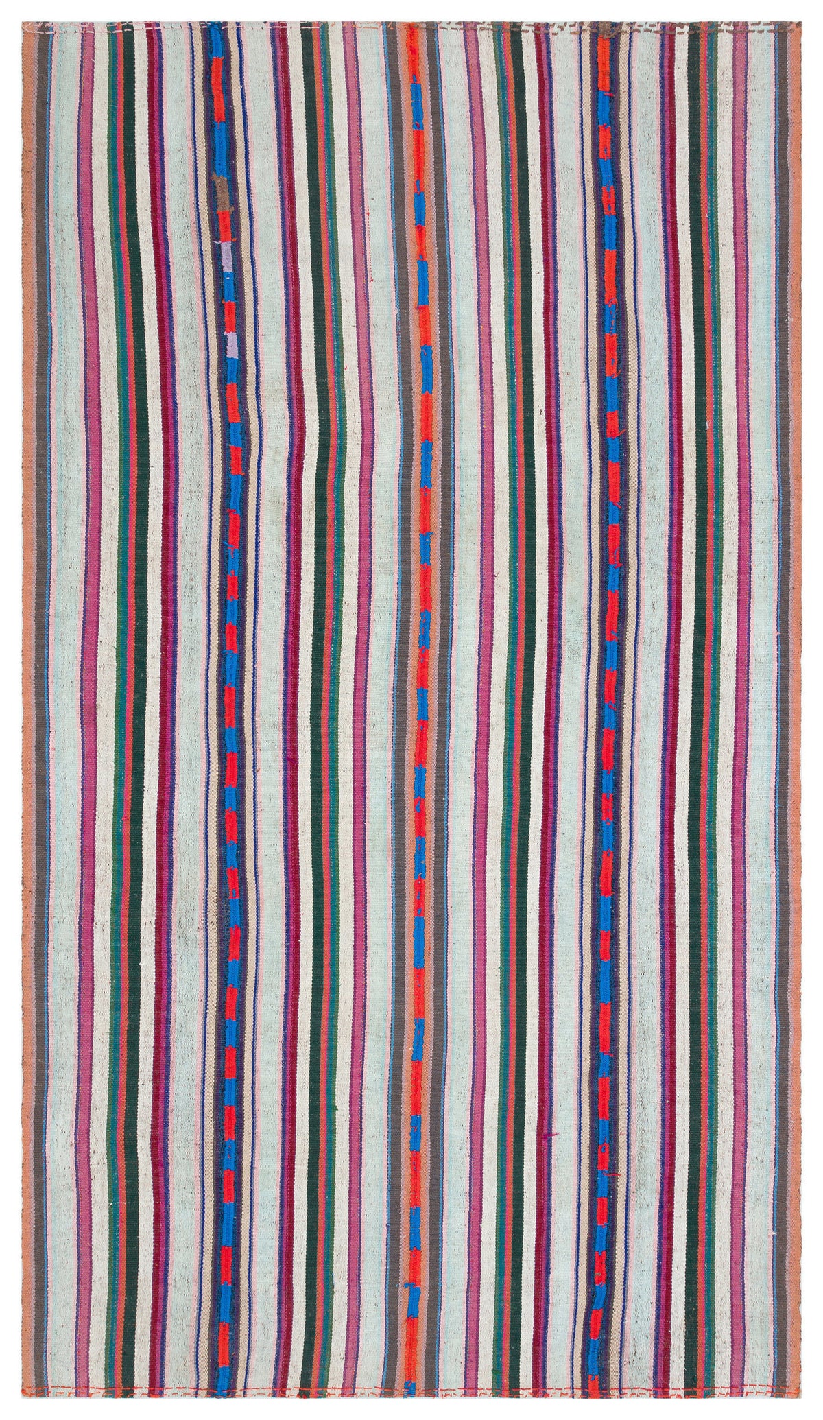 Striped Over Dyed Kilim Rug 5&#39;8&#39;&#39; x 9&#39;9&#39;&#39; ft 173 x 296 cm