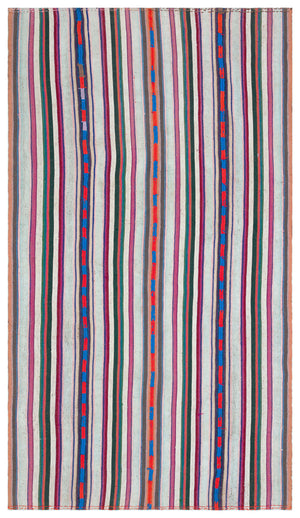 Striped Over Dyed Kilim Rug 5'8'' x 9'9'' ft 173 x 296 cm