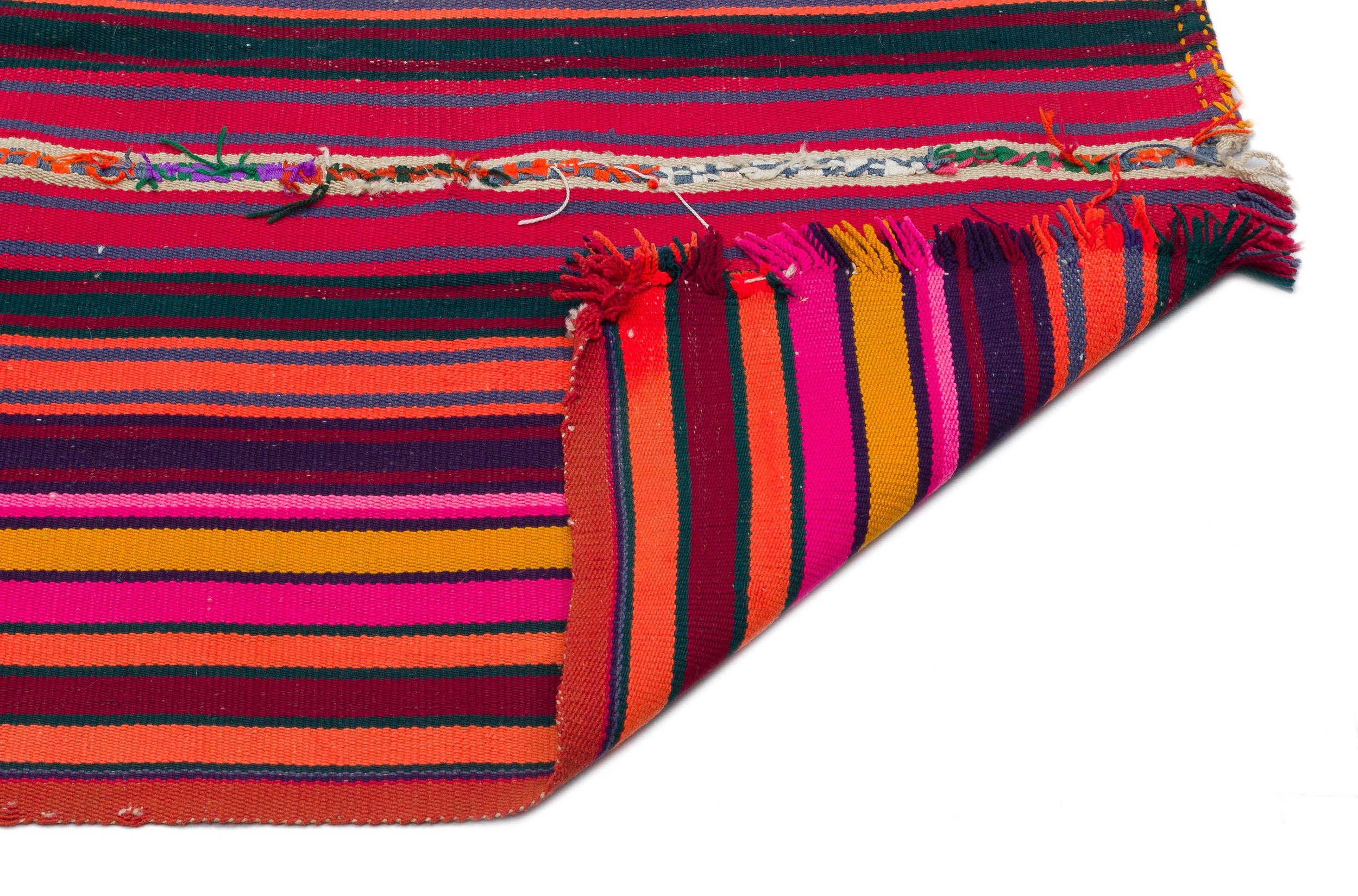 Striped Over Dyed Kilim Rug 5'10'' x 8'5'' ft 178 x 256 cm