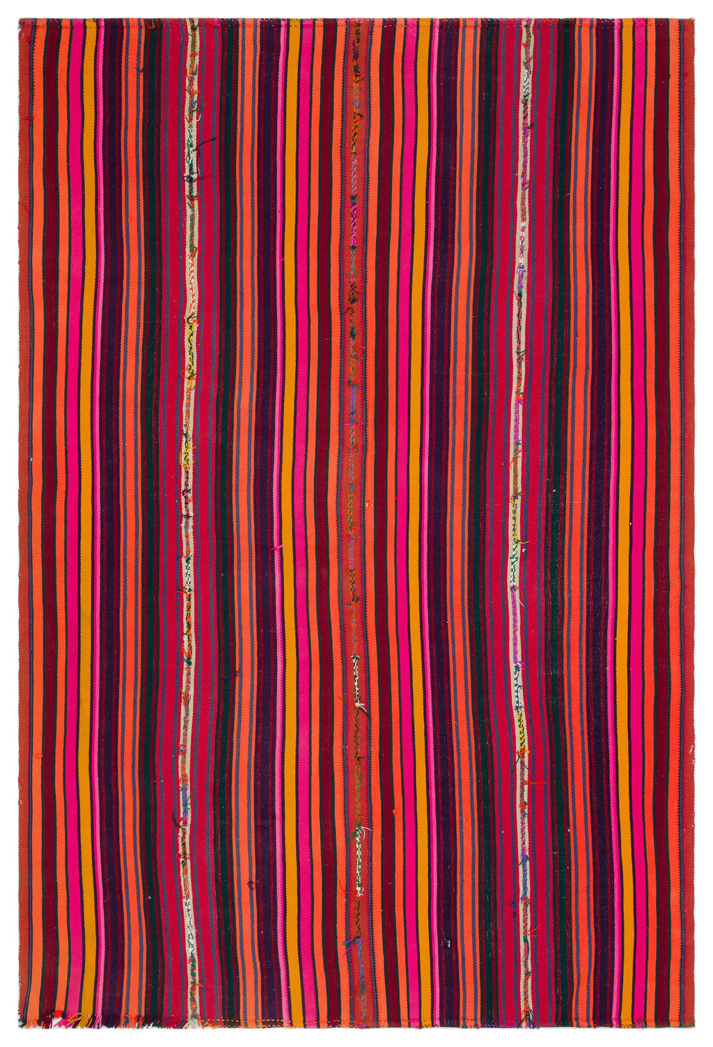 Striped Over Dyed Kilim Rug 5'10'' x 8'5'' ft 178 x 256 cm