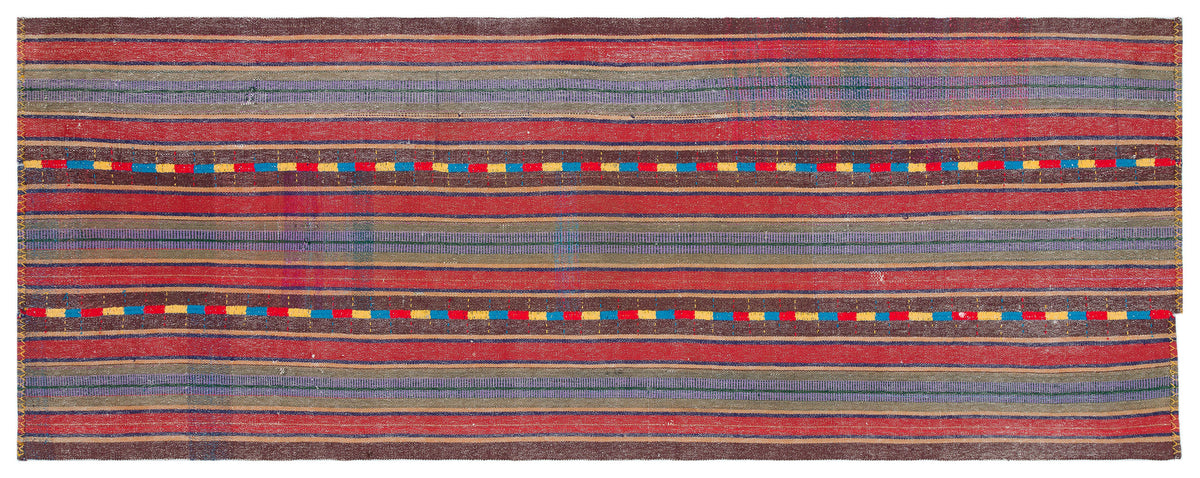 Striped Over Dyed Kilim Rug 4&#39;0&#39;&#39; x 10&#39;1&#39;&#39; ft 122 x 308 cm