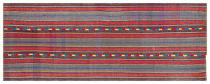 Striped Over Dyed Kilim Rug 4'0'' x 10'1'' ft 122 x 308 cm