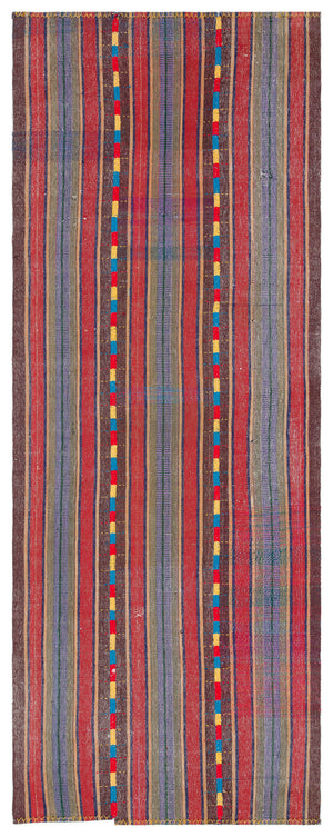 Striped Over Dyed Kilim Rug 4'0'' x 10'1'' ft 122 x 308 cm