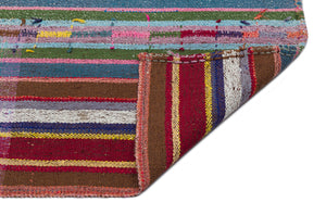 Striped Over Dyed Kilim Rug 5'10'' x 8'6'' ft 177 x 258 cm