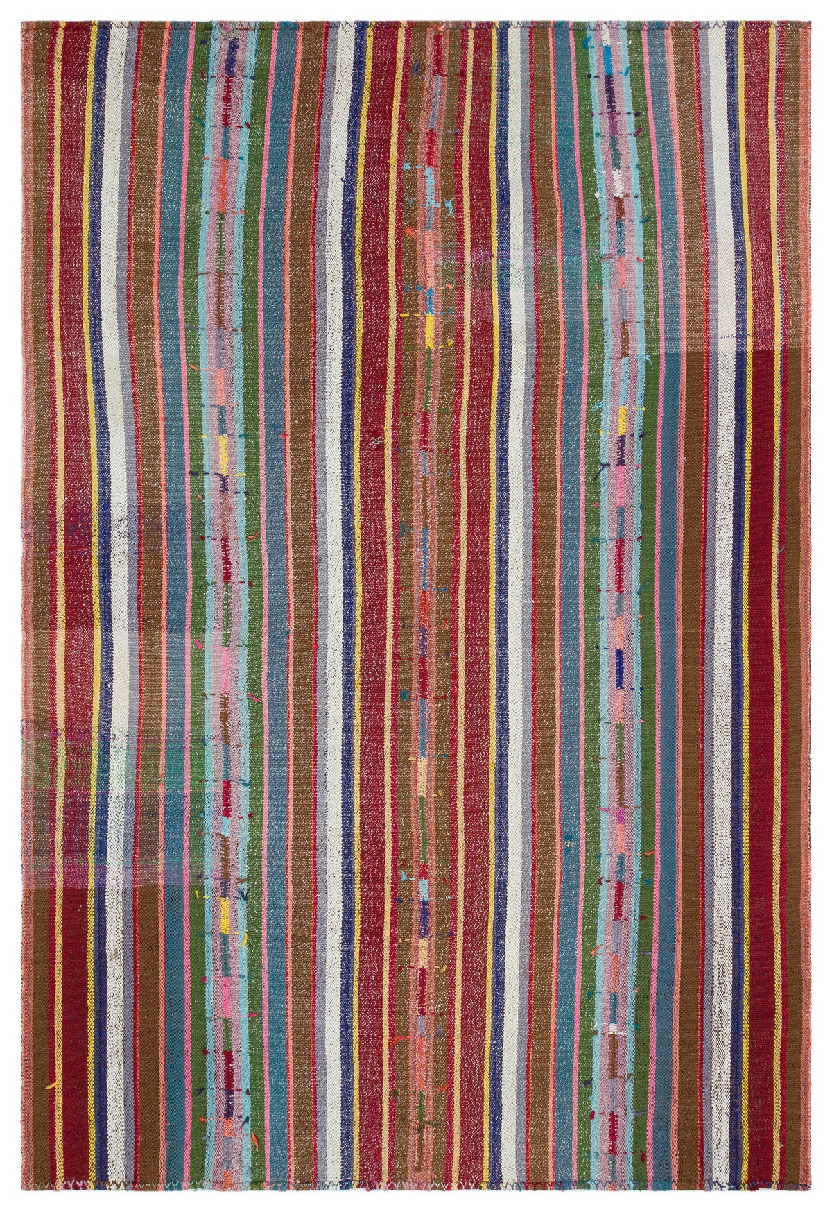 Striped Over Dyed Kilim Rug 5&#39;10&#39;&#39; x 8&#39;6&#39;&#39; ft 177 x 258 cm