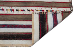 Striped Over Dyed Kilim Rug 5'2'' x 7'0'' ft 158 x 214 cm