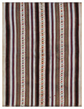 Striped Over Dyed Kilim Rug 5'2'' x 7'0'' ft 158 x 214 cm