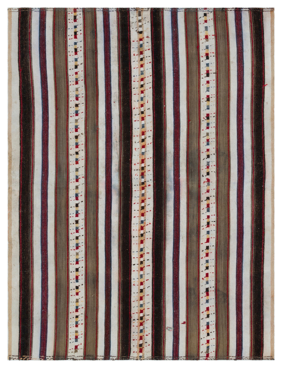 Striped Over Dyed Kilim Rug 5&#39;2&#39;&#39; x 7&#39;0&#39;&#39; ft 158 x 214 cm