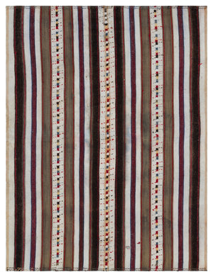 Striped Over Dyed Kilim Rug 5'2'' x 7'0'' ft 158 x 214 cm