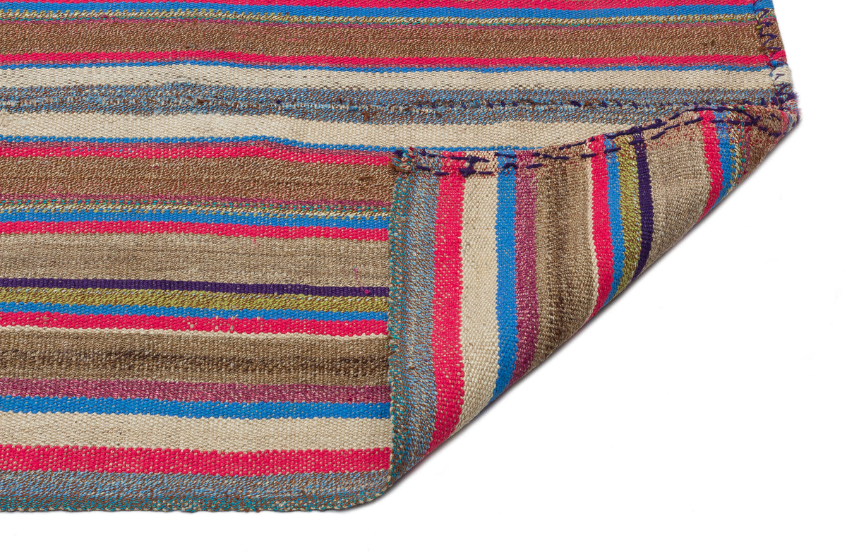 Striped Over Dyed Kilim Rug 5&#39;12&#39;&#39; x 7&#39;7&#39;&#39; ft 182 x 232 cm