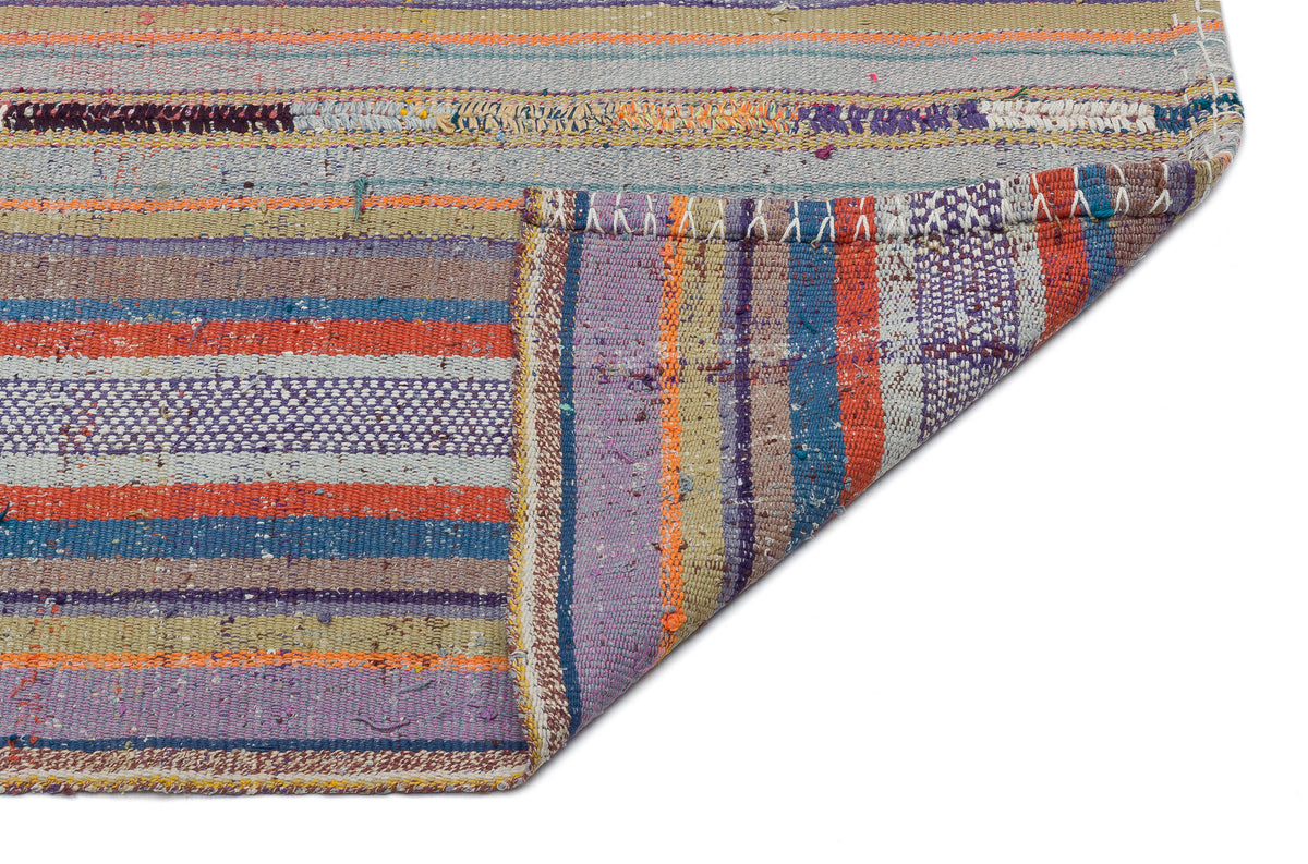 Striped Over Dyed Kilim Rug 5&#39;6&#39;&#39; x 6&#39;9&#39;&#39; ft 168 x 206 cm