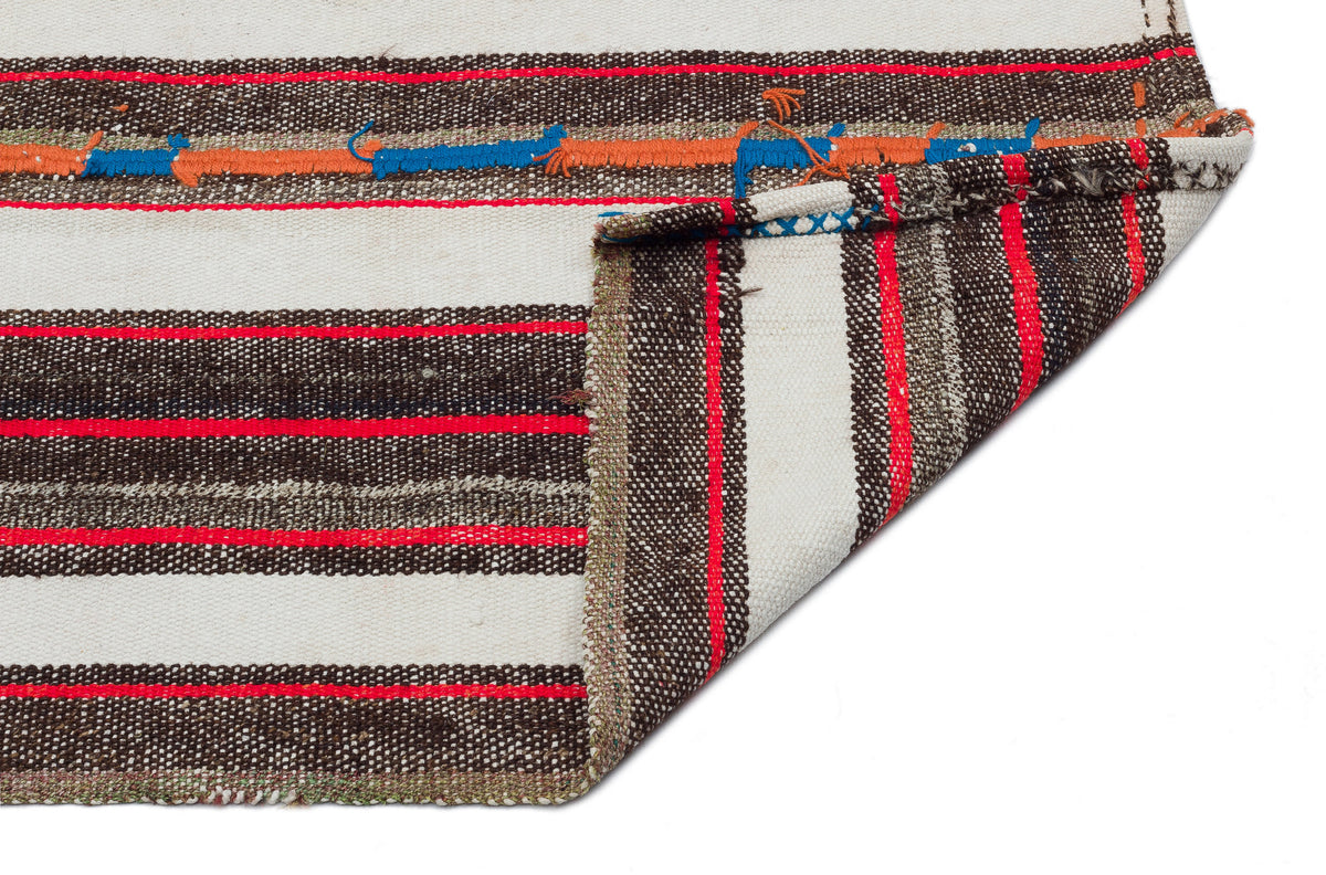Striped Over Dyed Kilim Rug 5&#39;5&#39;&#39; x 7&#39;6&#39;&#39; ft 165 x 228 cm