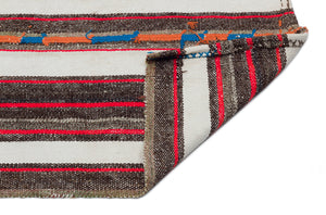 Striped Over Dyed Kilim Rug 5'5'' x 7'6'' ft 165 x 228 cm