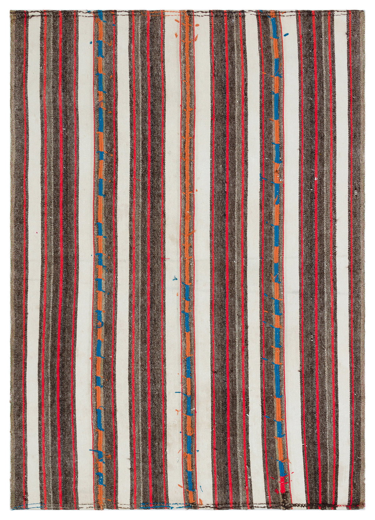 Striped Over Dyed Kilim Rug 5&#39;5&#39;&#39; x 7&#39;6&#39;&#39; ft 165 x 228 cm