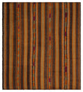 Striped Over Dyed Kilim Rug 5'7'' x 6'1'' ft 171 x 186 cm