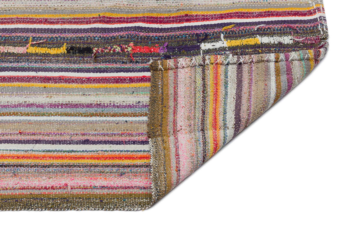 Striped Over Dyed Kilim Rug 5&#39;7&#39;&#39; x 7&#39;11&#39;&#39; ft 170 x 242 cm