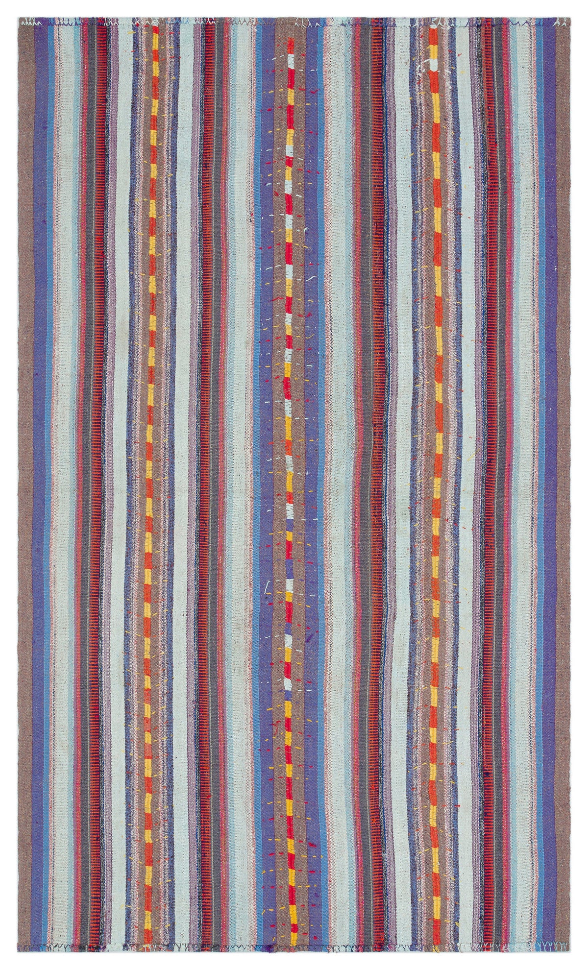 Striped Over Dyed Kilim Rug 4&#39;9&#39;&#39; x 8&#39;2&#39;&#39; ft 146 x 250 cm