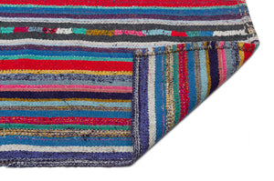 Striped Over Dyed Kilim Rug 5'10'' x 7'6'' ft 179 x 228 cm