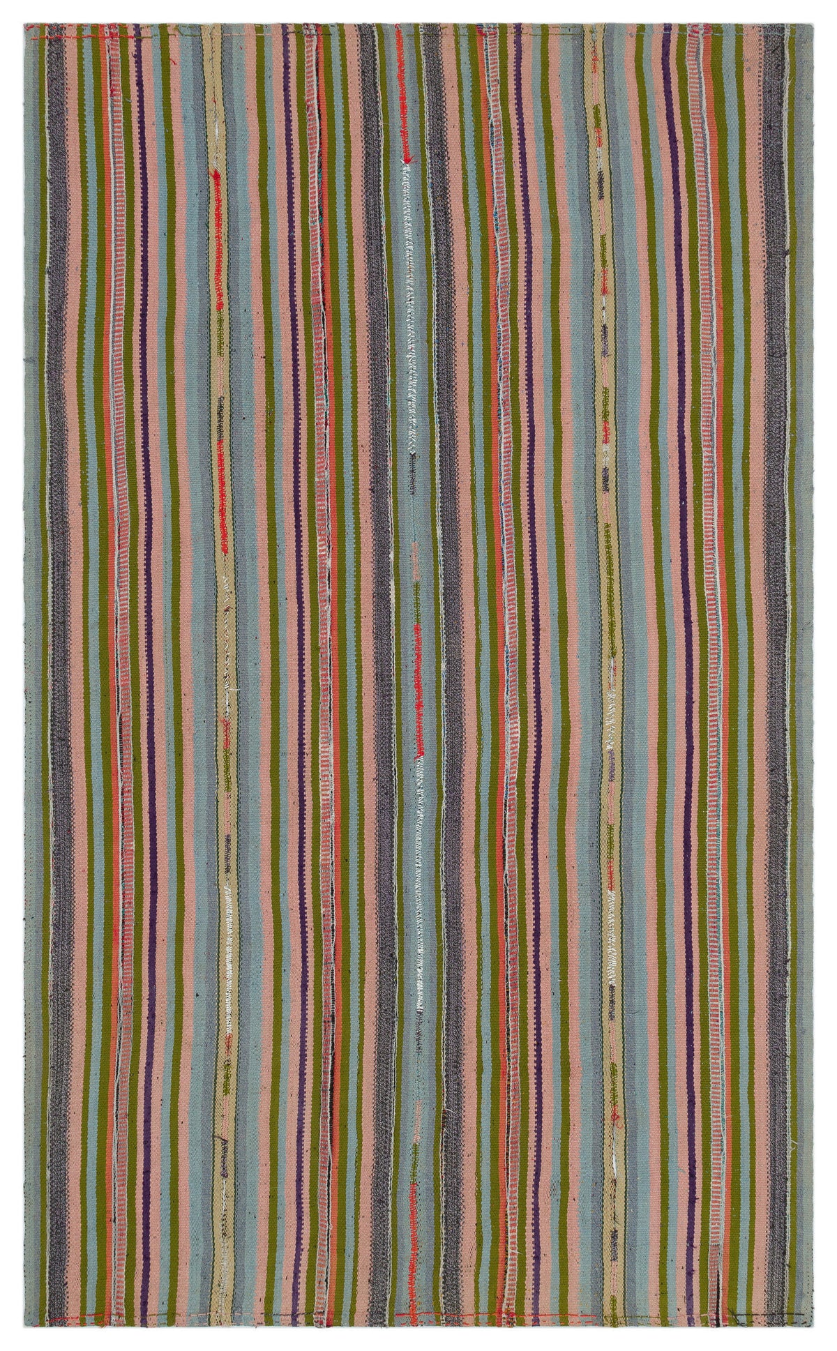 Striped Over Dyed Kilim Rug 5&#39;2&#39;&#39; x 8&#39;6&#39;&#39; ft 158 x 260 cm
