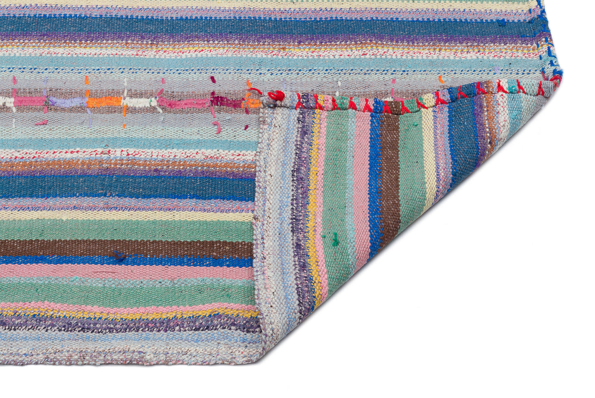 Striped Over Dyed Kilim Rug 4&#39;9&#39;&#39; x 8&#39;4&#39;&#39; ft 145 x 254 cm