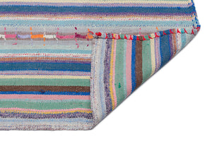 Striped Over Dyed Kilim Rug 4'9'' x 8'4'' ft 145 x 254 cm