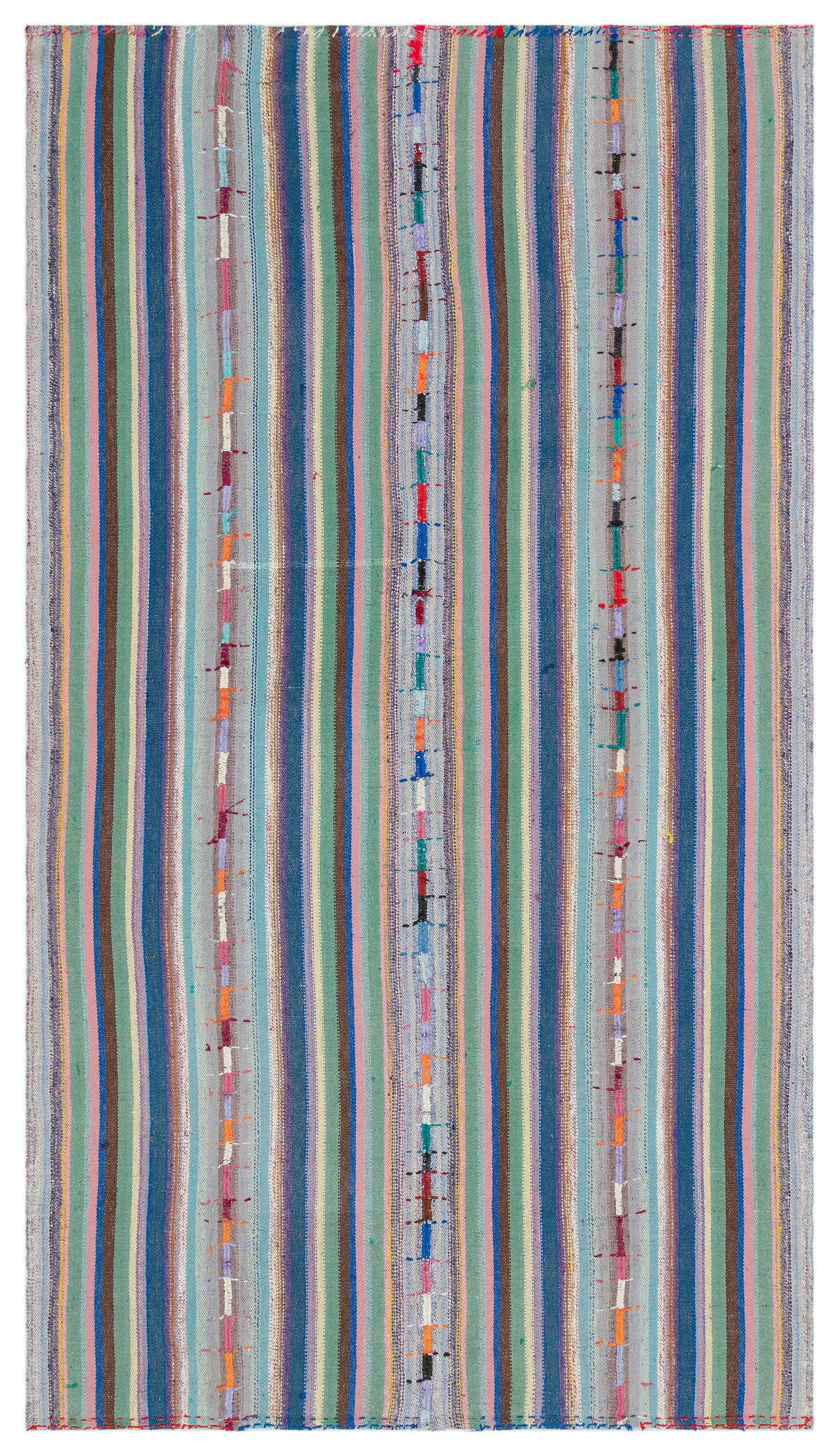 Striped Over Dyed Kilim Rug 4&#39;9&#39;&#39; x 8&#39;4&#39;&#39; ft 145 x 254 cm