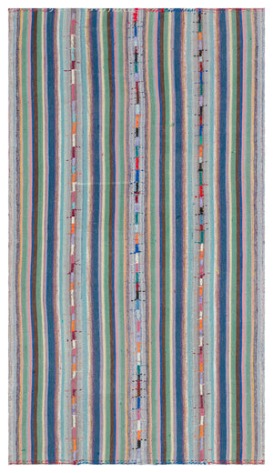 Striped Over Dyed Kilim Rug 4'9'' x 8'4'' ft 145 x 254 cm