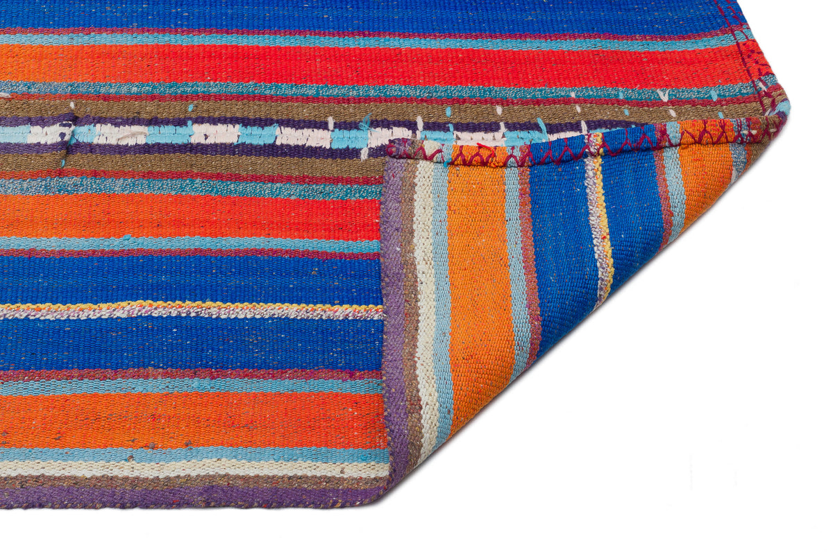 Striped Over Dyed Kilim Rug 5&#39;2&#39;&#39; x 7&#39;5&#39;&#39; ft 158 x 227 cm