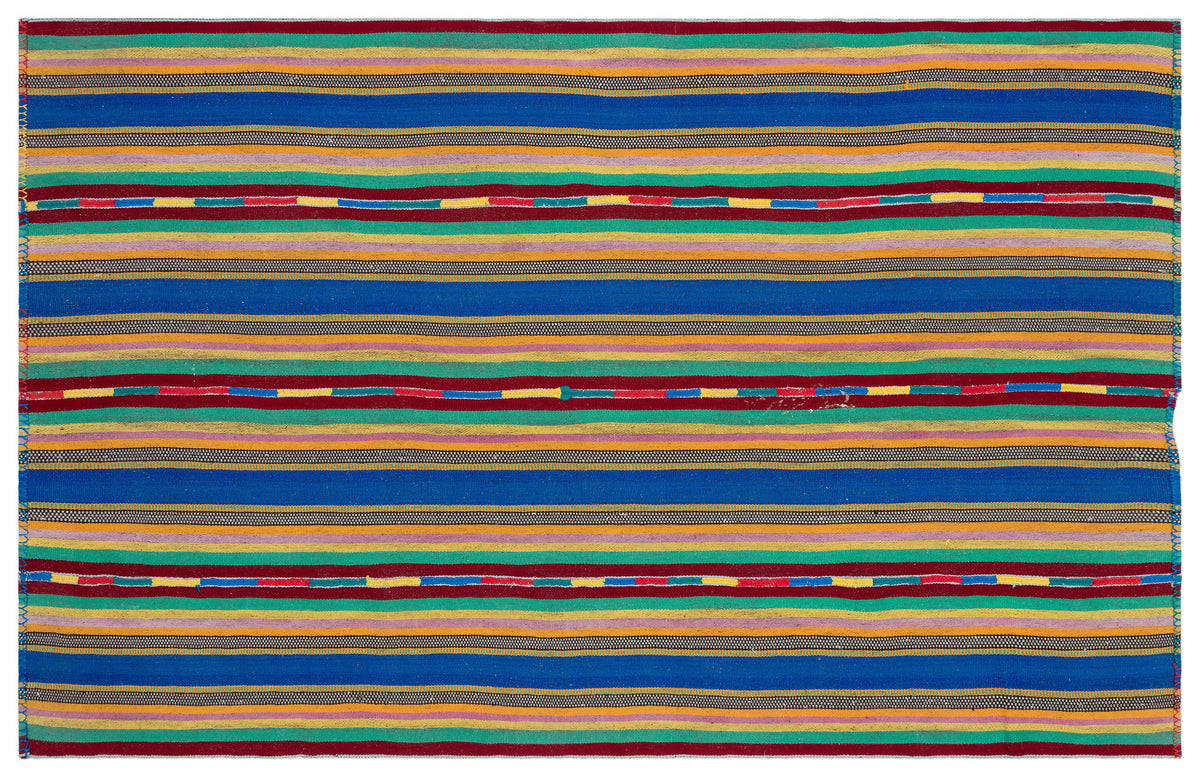 Striped Over Dyed Kilim Rug 6&#39;0&#39;&#39; x 9&#39;7&#39;&#39; ft 184 x 293 cm
