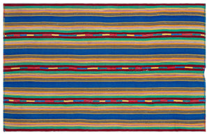 Striped Over Dyed Kilim Rug 6'0'' x 9'7'' ft 184 x 293 cm