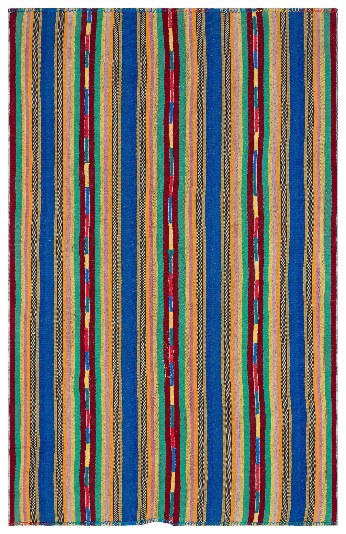 Striped Over Dyed Kilim Rug 6&#39;0&#39;&#39; x 9&#39;7&#39;&#39; ft 184 x 293 cm