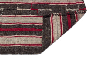 Striped Over Dyed Kilim Rug 5'10'' x 7'9'' ft 177 x 237 cm