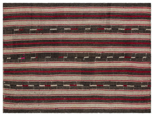 Striped Over Dyed Kilim Rug 5'10'' x 7'9'' ft 177 x 237 cm