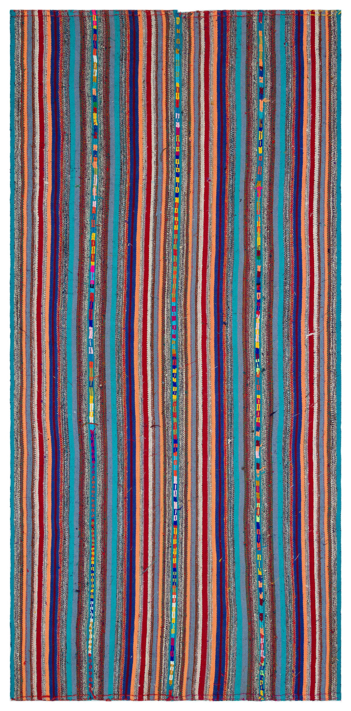 Striped Over Dyed Kilim Rug 5&#39;3&#39;&#39; x 10&#39;5&#39;&#39; ft 160 x 318 cm