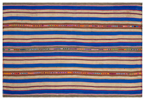 Striped Over Dyed Kilim Rug 5'7'' x 8'2'' ft 170 x 250 cm