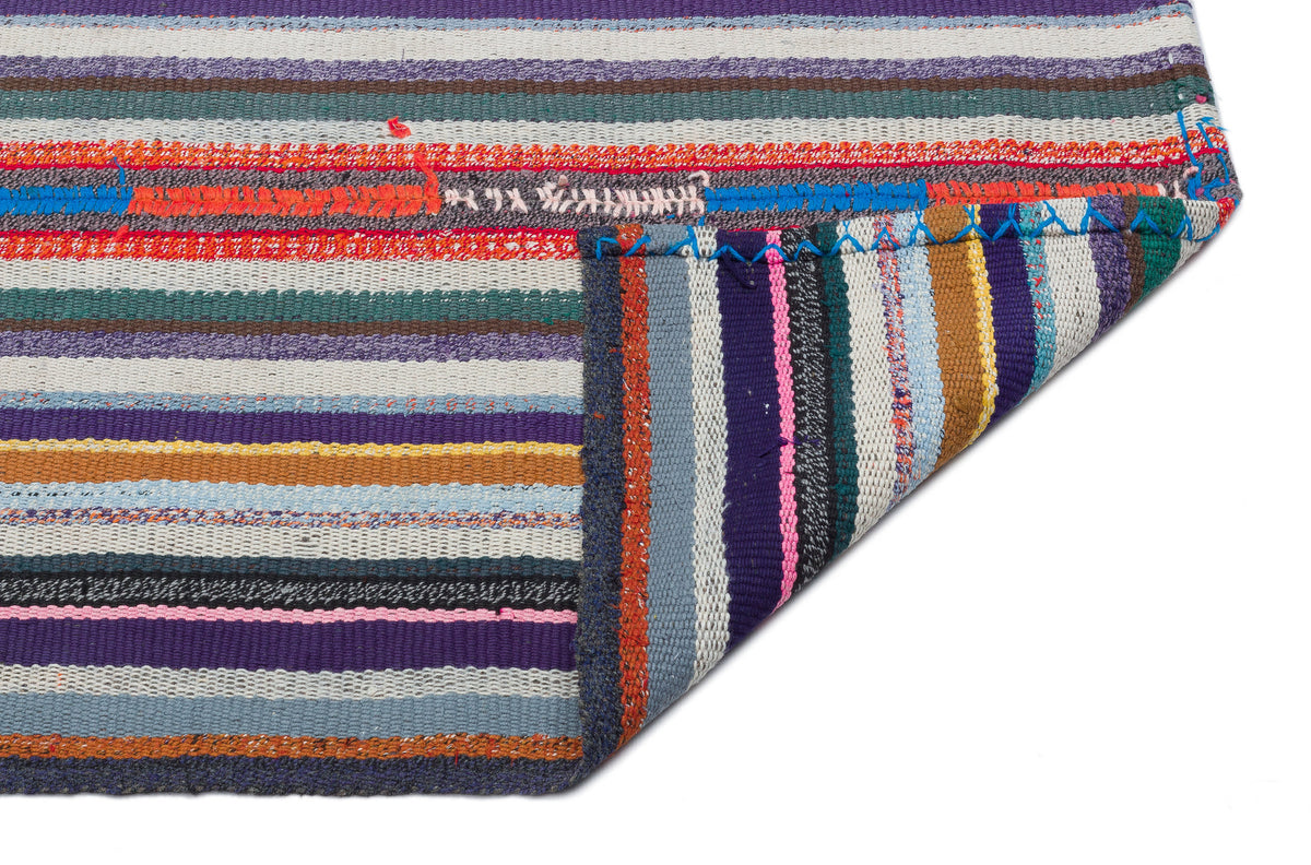 Striped Over Dyed Kilim Rug 5&#39;4&#39;&#39; x 8&#39;10&#39;&#39; ft 163 x 268 cm