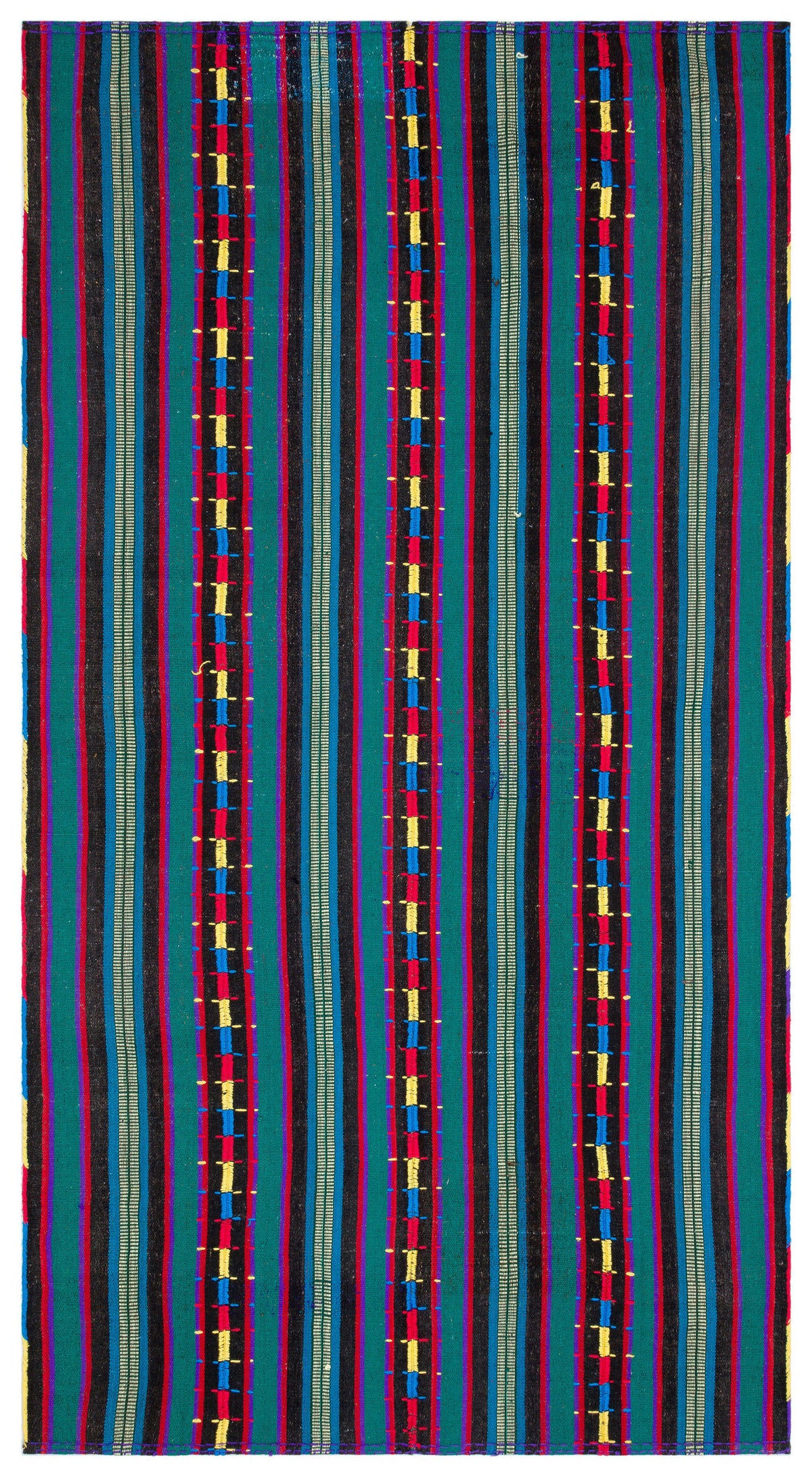 Striped Over Dyed Kilim Rug 5&#39;5&#39;&#39; x 10&#39;2&#39;&#39; ft 165 x 310 cm
