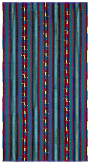 Striped Over Dyed Kilim Rug 5'5'' x 10'2'' ft 165 x 310 cm