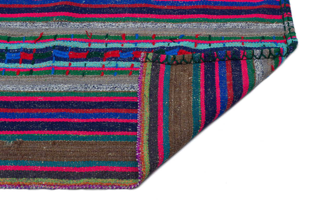 Striped Over Dyed Kilim Rug 5&#39;0&#39;&#39; x 8&#39;1&#39;&#39; ft 153 x 247 cm