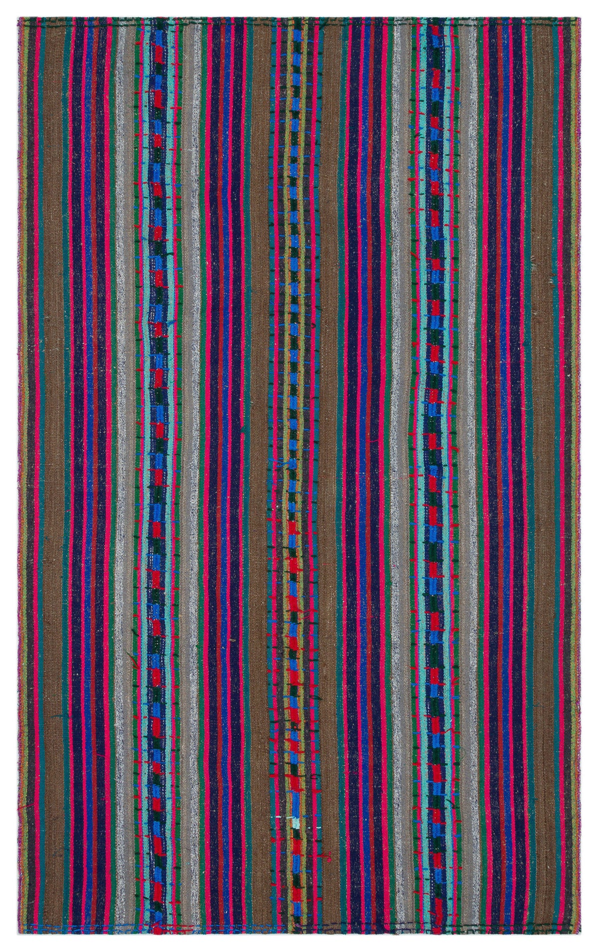 Striped Over Dyed Kilim Rug 5&#39;0&#39;&#39; x 8&#39;1&#39;&#39; ft 153 x 247 cm