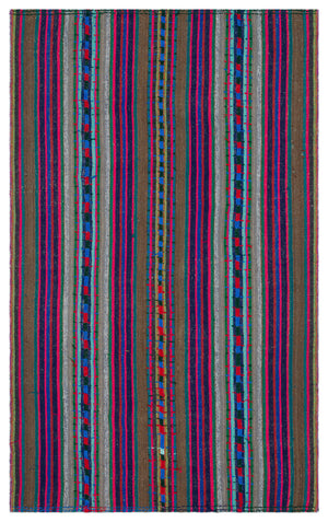 Striped Over Dyed Kilim Rug 5'0'' x 8'1'' ft 153 x 247 cm