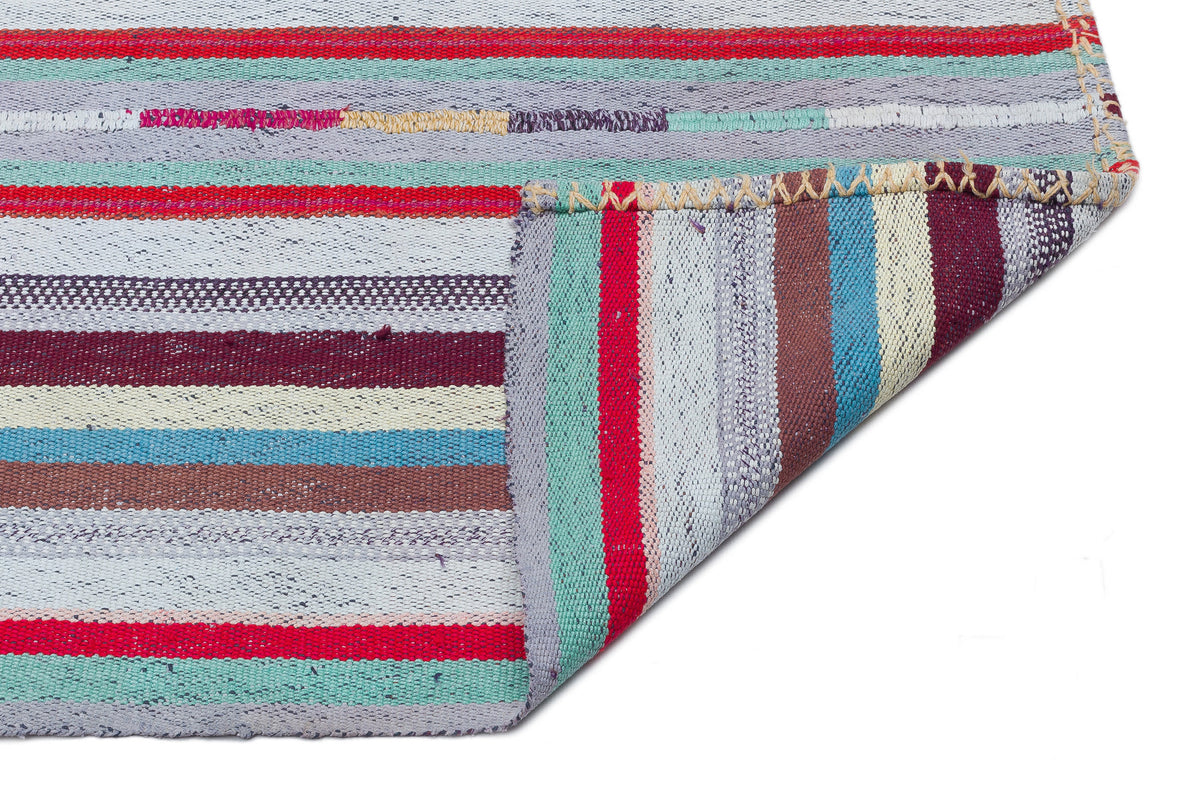 Striped Over Dyed Kilim Rug 5&#39;10&#39;&#39; x 9&#39;2&#39;&#39; ft 177 x 280 cm