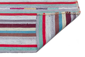 Striped Over Dyed Kilim Rug 5'10'' x 9'2'' ft 177 x 280 cm